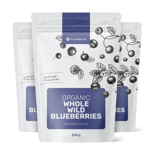 3x BIO Άγρια μύρτιλλα – ολόκληρα, συνολικά 600 γρ