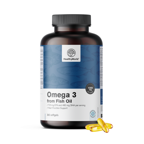 Ωμέγα-3 1000 mg - από ιχθυέλαιο, 365 μαλακές κάψουλες