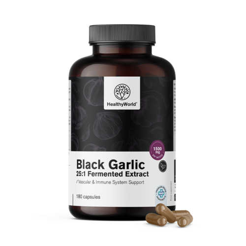 Μαύρο σκόρδο 1500 mg, 180 κάψουλες