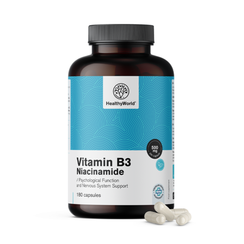 Βιταμίνη Β3 500 mg - νιασιναμίδη, 180 κάψουλες