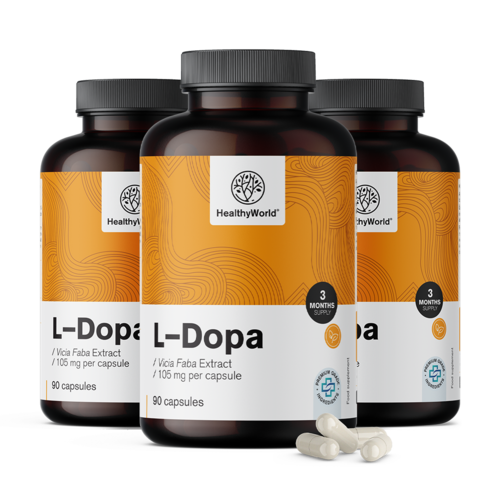 3x L-dopa 105 mg - από εκχύλισμα κουκιών, συνολικά 270 κάψουλες