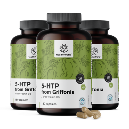 3x 5-HTP 150 mg - Griffonia Simplicifolia, συνολικά 540 κάψουλες