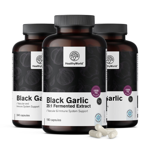 3x Μαύρο σκόρδο 1500 mg, συνολικά 540 κάψουλες