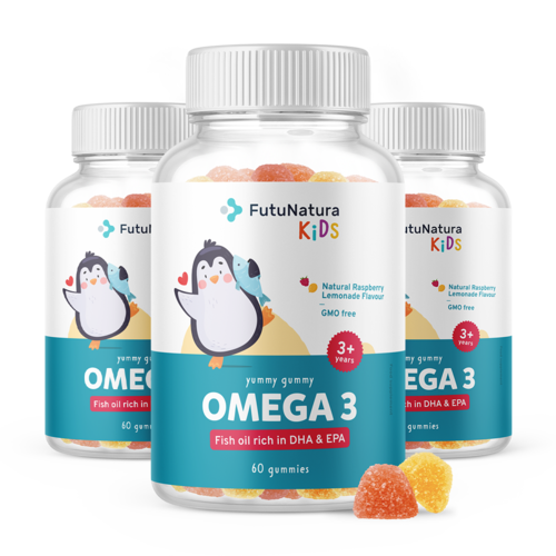 3x OMEGA-3 – Ζελεδάκια για παιδιά, συνολικά 180 ζελεδάκια