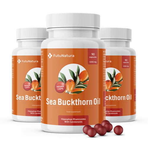 3x Έλαιο ιπποφαούς 1200 mg, συνολικά 270 κάψουλες