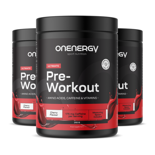 3x Pre-Workout - σκόνη για την παρασκευή ποτού, συνολικά 930 γρ