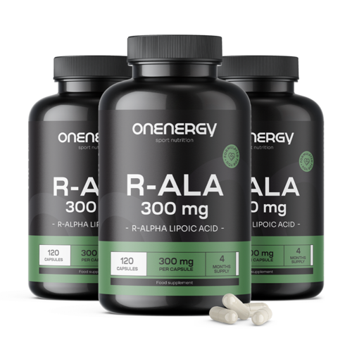 3x R-ALA – R-αλφα λιποϊκό οξύ 300 mg, συνολικά 360 κάψουλες