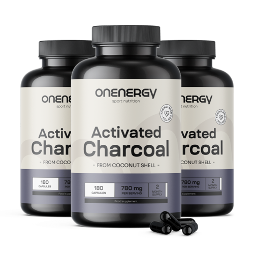 3x Ενεργός άνθρακας 780 mg - από κέλυφος καρύδας, συνολικά 540 κάψουλες