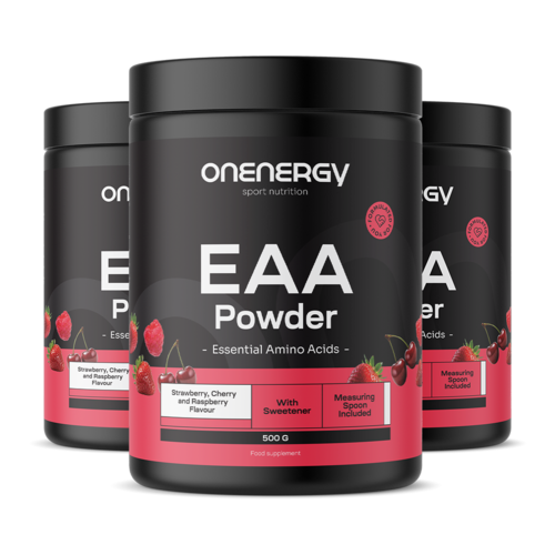 3x ΕΑΑ σε σκόνη - φραμπουάζ, κεράσι, φράουλα, συνολικά 1500 γρ