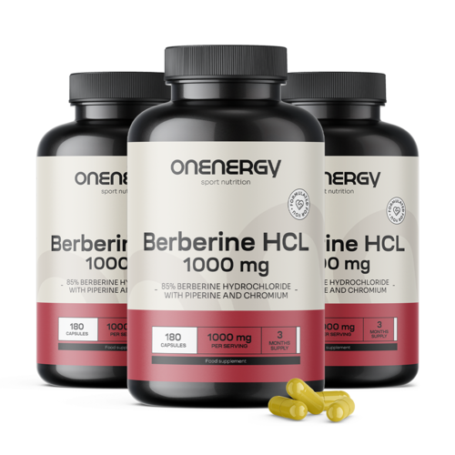 3x Βερβερίνη HCL 1000 mg - με πιπερίνη και χρώμιο, συνολικά 540 κάψουλες