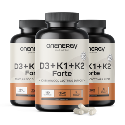 3x Βιταμίνες D3 + K1 + K2 FORTE, συνολικά 540 κάψουλες