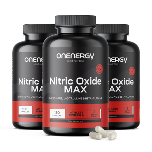 3x Nitric Oxide Max – σύμπλεγμα με αργινίνη, κιτρουλίνη και βήτα-αλανίνη, συνολικά 540 κάψουλες