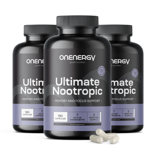 3x Ultimate Nootropic – σύμπλεγμα για ενίσχυση των γνωστικών λειτουργιών, συνολικά 540 κάψουλες