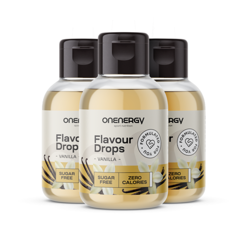 3x Σταγόνες Flavour Drops με γλυκαντικό – βανίλια, συνολικά 150 ml