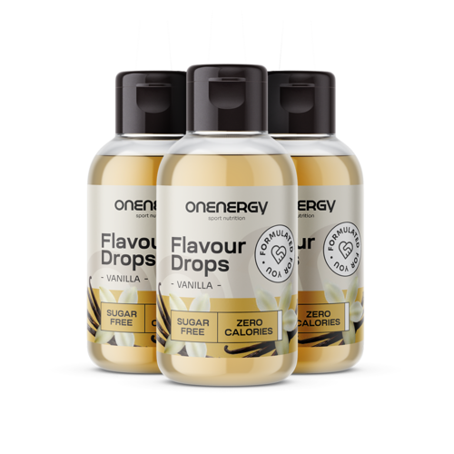 3x Σταγόνες Flavour Drops με γλυκαντικό – βανίλια, συνολικά 150 ml