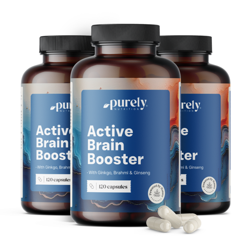 3x Active Brain Booster - υποστήριξη των γνωσιακών λειτουργιών, συνολικά 360 κάψουλες