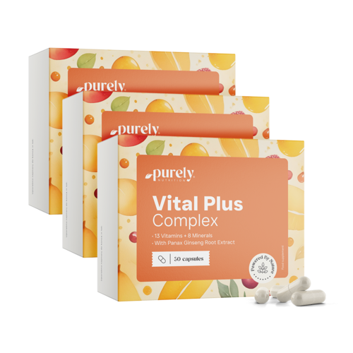 3x Vital Plus Complex - πολυβιταμίνες και μέταλλα με τζίνσενγκ, συνολικά 90 κάψουλες