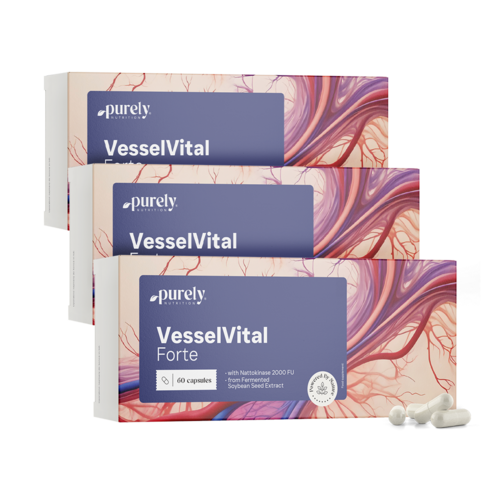 3x VesselVital Forte - με ναττοκινάση 2000 FU, συνολικά 180 κάψουλες