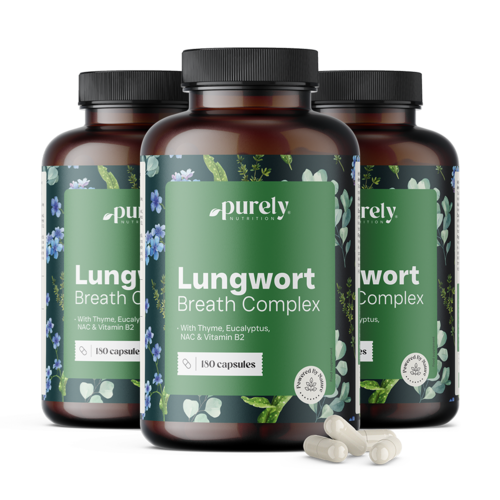 3x Lungwort Breath Complex – πνευμονόχορτο με θυμάρι και ευκάλυπτο, συνολικά 540 κάψουλες