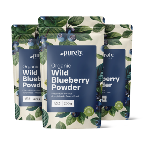 3x BIO Άγρια μύρτιλλα σε σκόνη, συνολικά 600 γρ